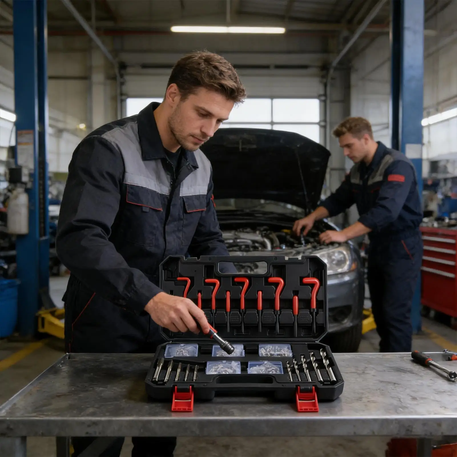 

Набор для восстановления резьбы двигателя, 131 предмет, для автомехаников и техников