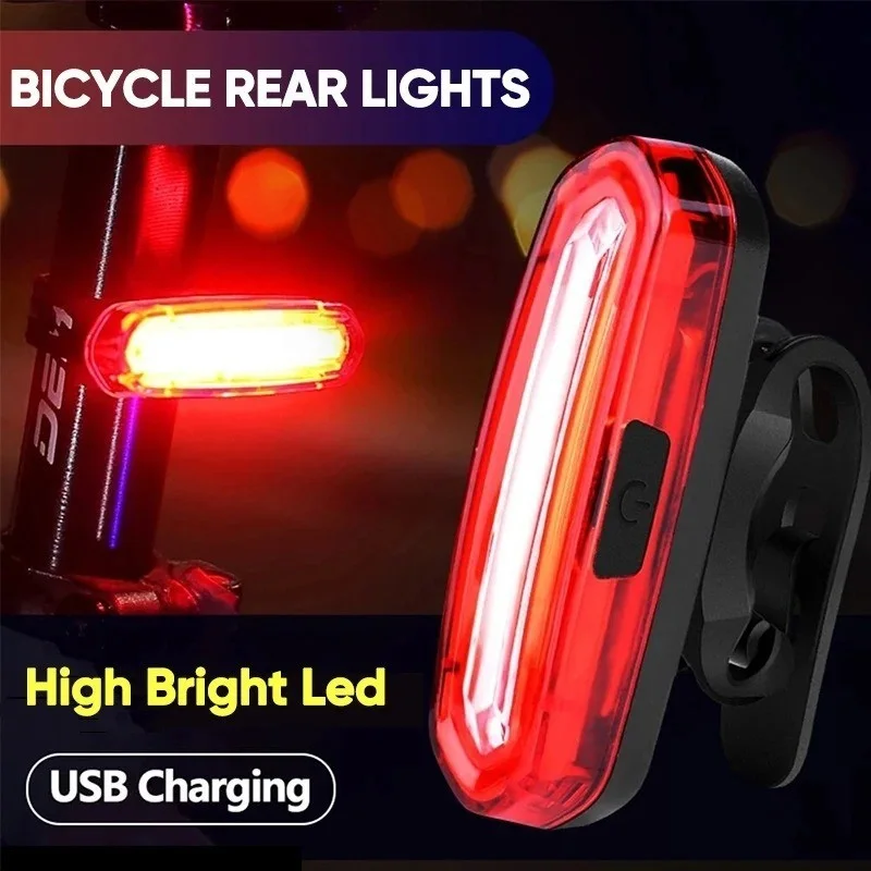 

Bicycle Light Super Bright Cycling Taillight USB Rechargeable MTB Road Bike Rear Light Easy To Install Tail Light Cycling Parts