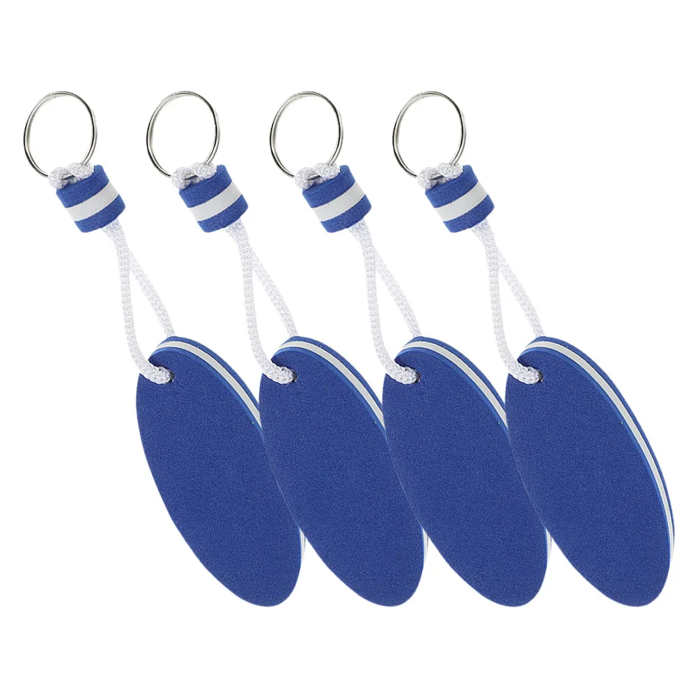 

4pcs Floating Keychain Oval Shape EVA Lightweight Water Sports Accessories Kayak Fishing Sailing Boat Keys Memorial
