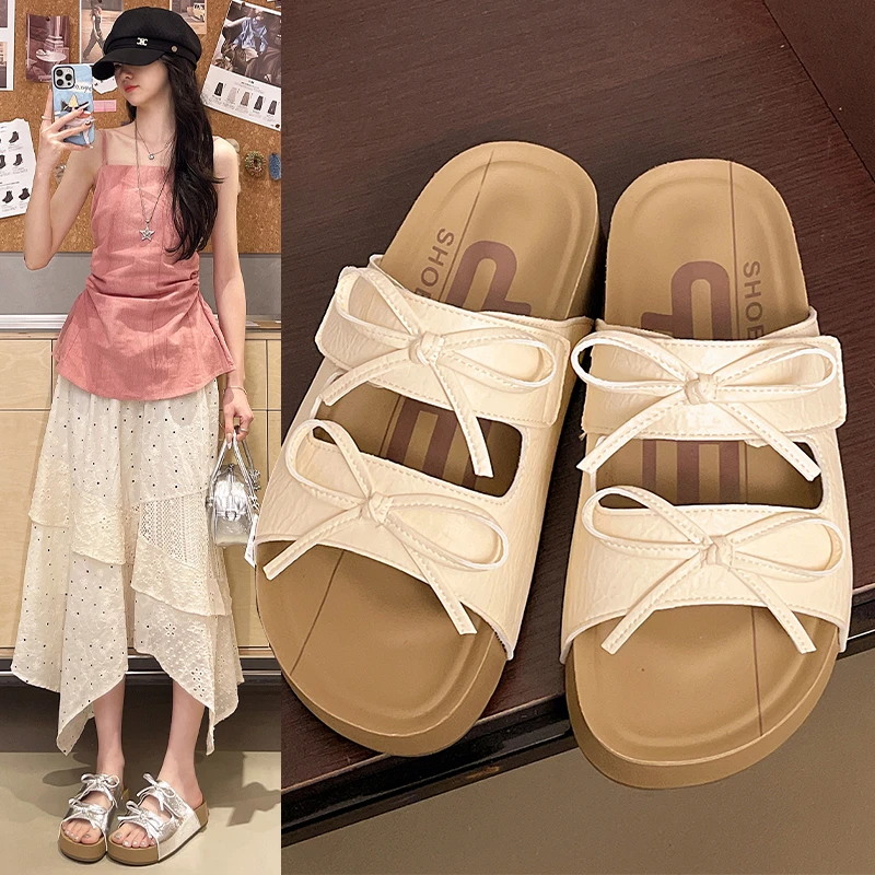 

Women Leisure Slippers Retro Trend With Buckles Female Summer Casual Shoes Comfortable Beach Slides Girls Platform Sandals