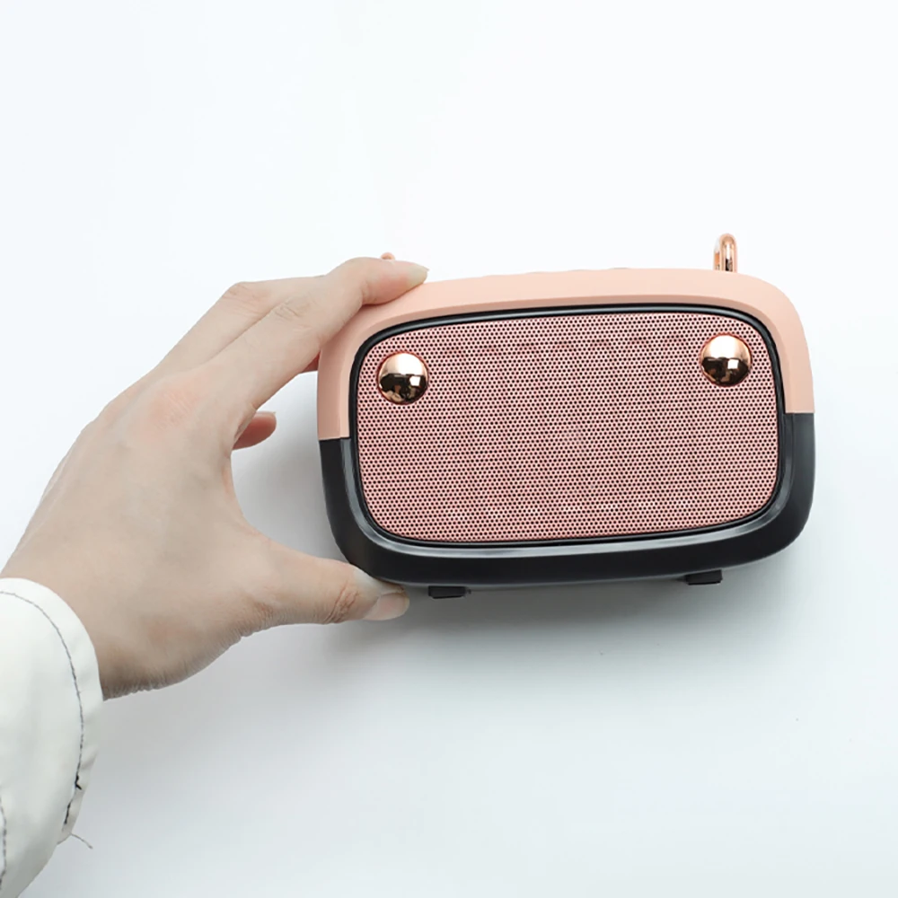 BS32D Wireless Pink Bluetooth Speaker Convenient Mini Speaker Outdoor Style Plug-in Type Subwoofer Rechargeable