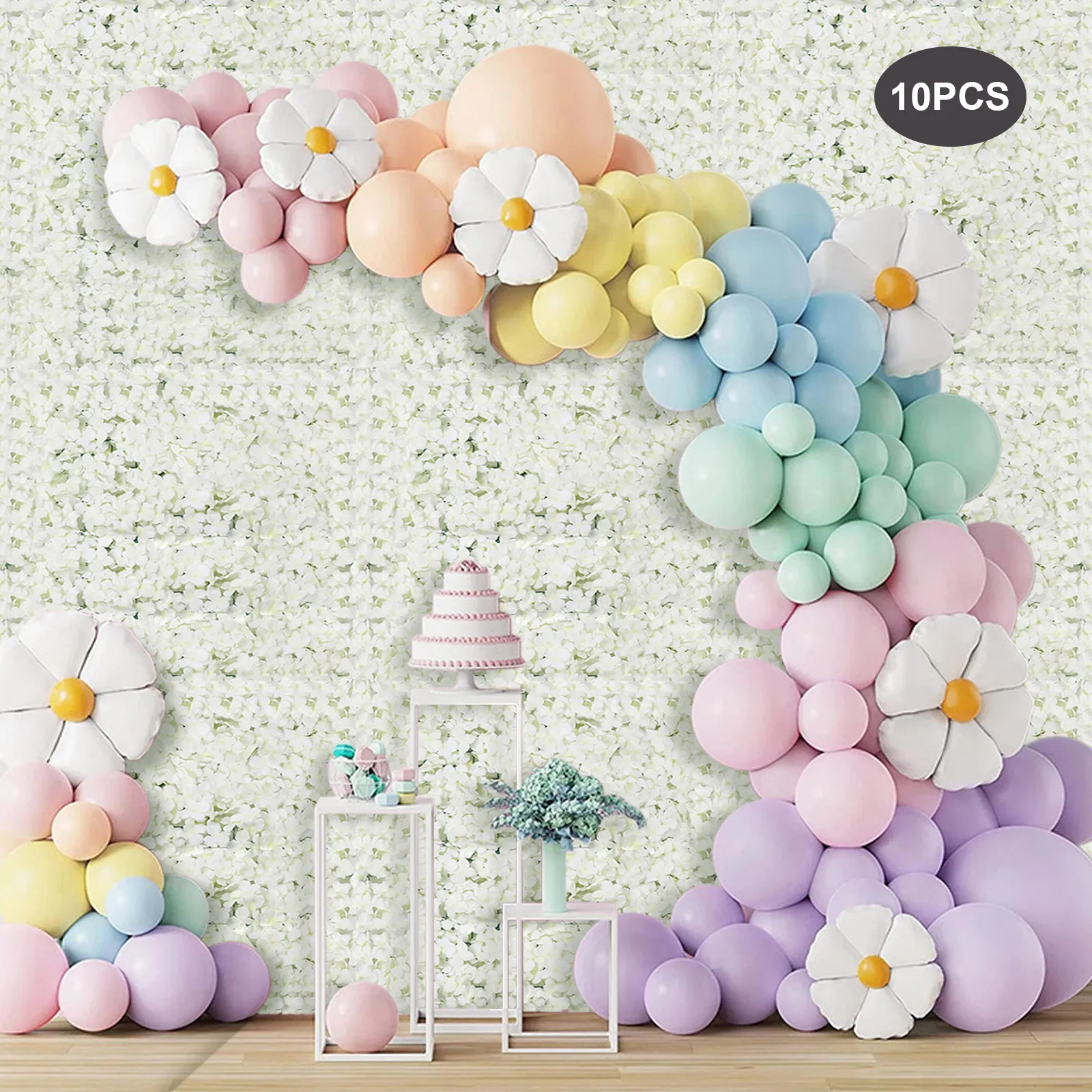 

Настенные панели с искусственными цветами, 10 шт., шелковые, пластиковые, белые, реалистичный внешний вид для свадебных мероприятий, домашнего и наружного декора