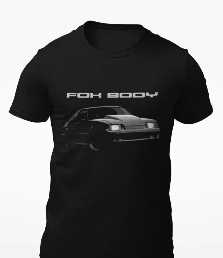 Short Sleeve Casual 100% Cotton O-Neck Summer Mens T-shirt Retro Fox Body Mustang GT Muscle Car T-Shirt  Size S-5XL harajuku