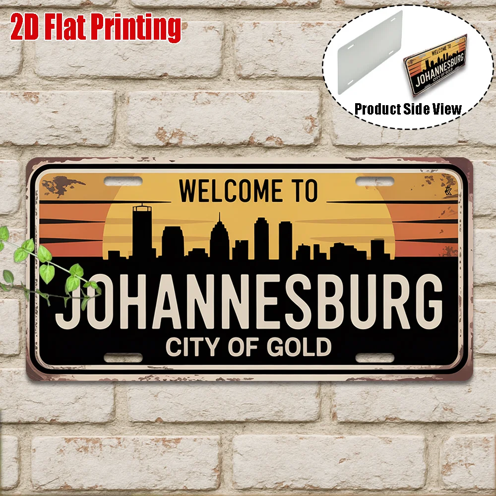 2D Flat -1pc, Vintage Metal Sign, for Decorative Purposes Only, Outdoor Plaque And Wall Decoration, Johannesburg Aluminum Sign