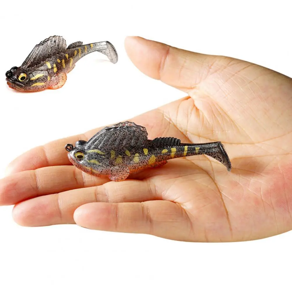 Fishing Bait Realistic Soft Mudskipper Lure with Sharp Hook Paddle Tail for Freshwater Fishing Bionic Artificial Jump Fish