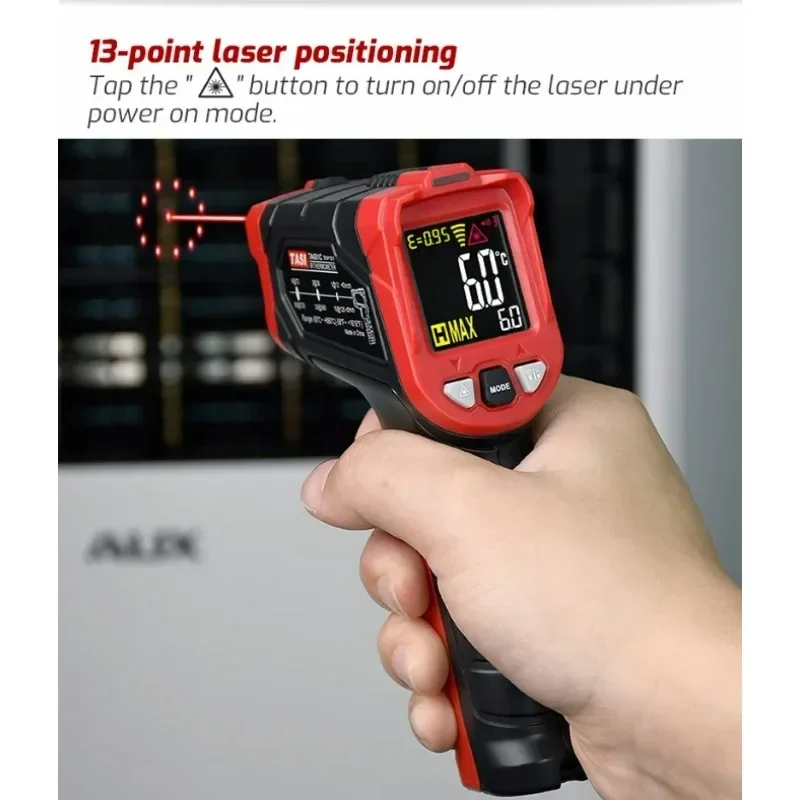 TA601C Termômetro infravermelho portátil Tela colorida portátil Display digital Frequência de transmissão ajustável