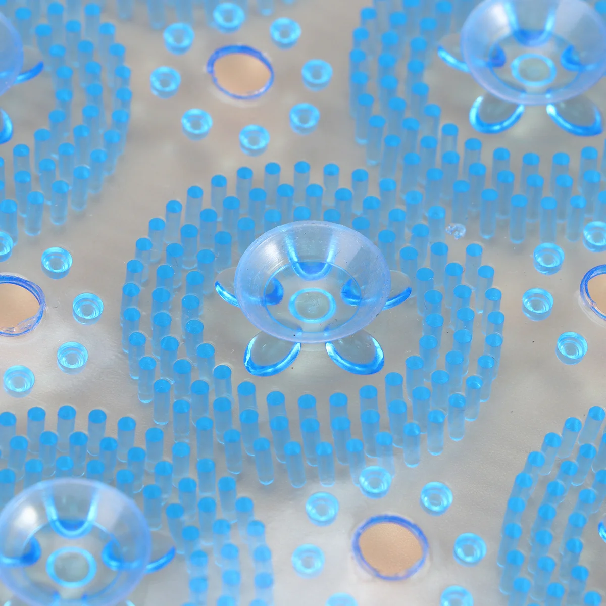 

PVC Non-Slip Bath Mat Blue Strong Suction Cups Textured Surface Safe Relaxing Massage Tired Feet Gift Family Friends