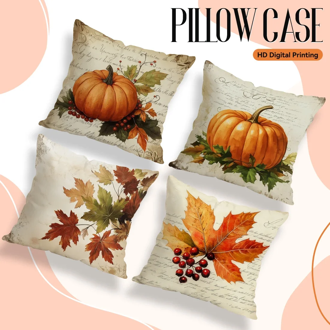 

retro autumn thanksgiving Cushions Pillowcase Cushion Cover Throw Pillow Sofa Decoration Pillowcover Home Car Decor