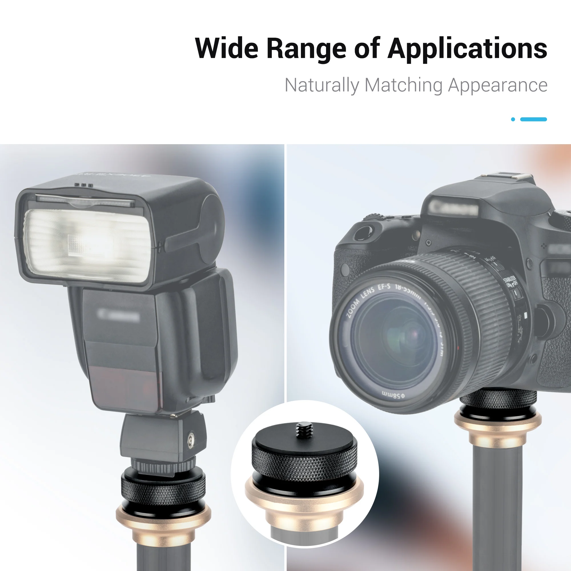 JJC Arca-Type 1/4 إلى 3/8 محول برغي لولبي 1/4 "-20 ذكر إلى 3/8"-16 أنثى محول معدني للكاميرات حوامل أحادي الفلاش