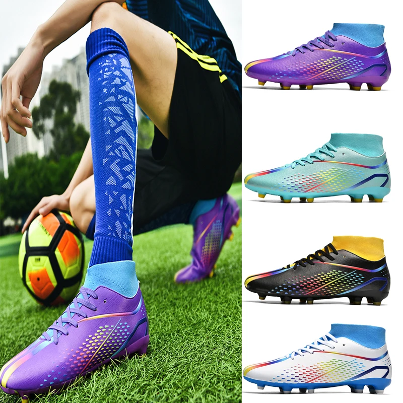 

IFIKK Men's Turf Soccer Shoe AG Cleats Training Long Studs Football Boots Outdoor Firm Ground Soccer Boots