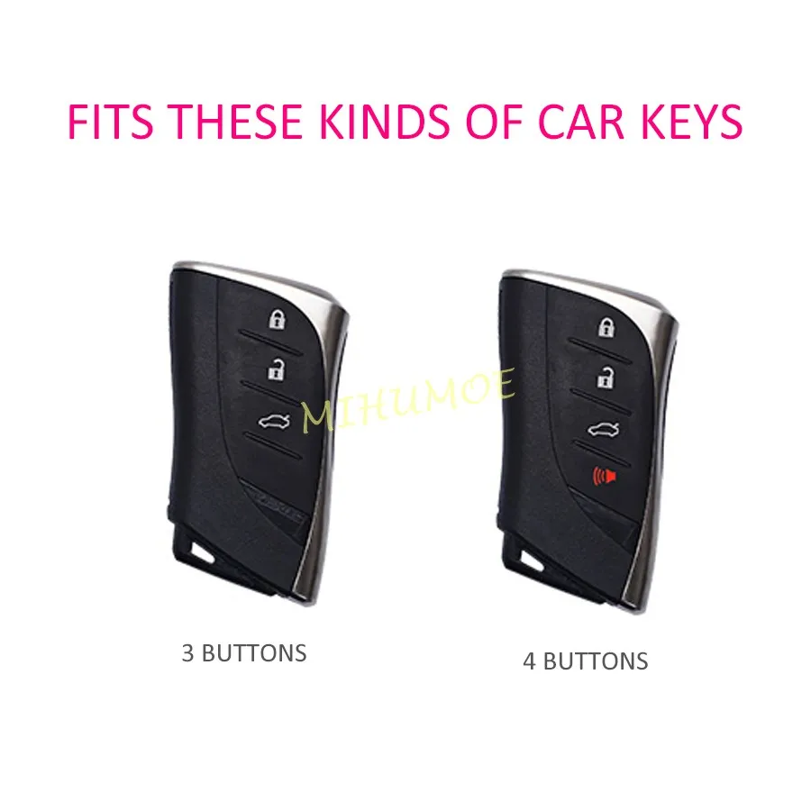 Metal Leather Car Key Fob Case Cover Keychain For Lexus ES NX RX UX RZ LC LS LX LM TX 200 250 300 350 350h 400h 450h Accessories