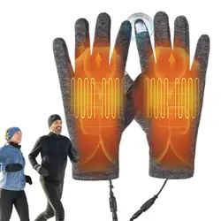USB Rechargeable Heated Motorcycle Gloves Touch Screen Gloves Heating Thermal Gloves Windproof Heated Gloves for Women Men