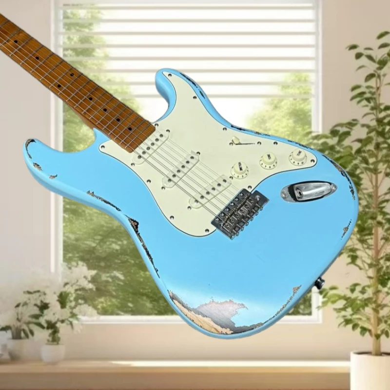 2026 New Blue STS Style Electric Guitar SSS Pickups 22 Tone Maple Neck Mahogany Body Dot Fingerboard Inlays Free Shipping