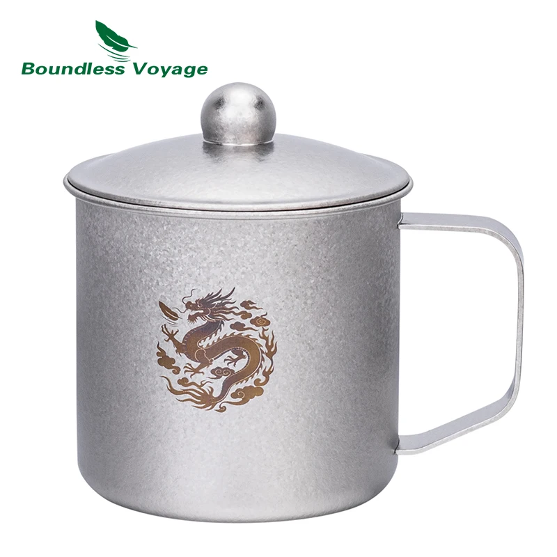 

Boundless Voyage Titanium Water Mug with Fixed Handle, Outdoor Camping Picnic Coffee Wine Tea Cup Chinese Zodiac Signs