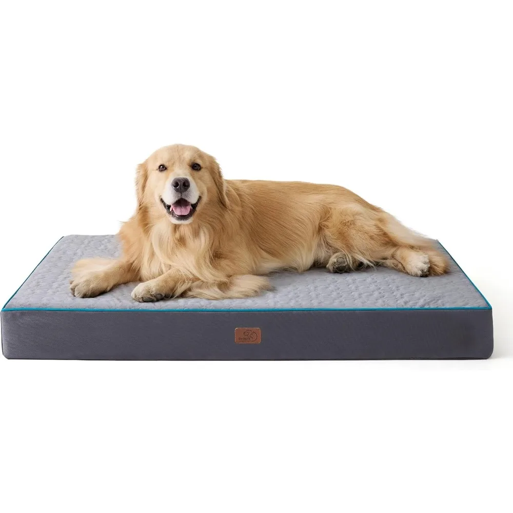 

Orthopedic Dog Bed for Extra Large Dogs - 2-Layer Thick Memory Foam Pet Mattress with Removable Washable Cover and Waterproof L