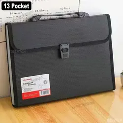 DELVTCH-Portefeuille en expansion, dossier de fichiers, papier de factures, stockage de documents, porte-sac d'orgue, étui de bureau, 13 couches de poche, format A4