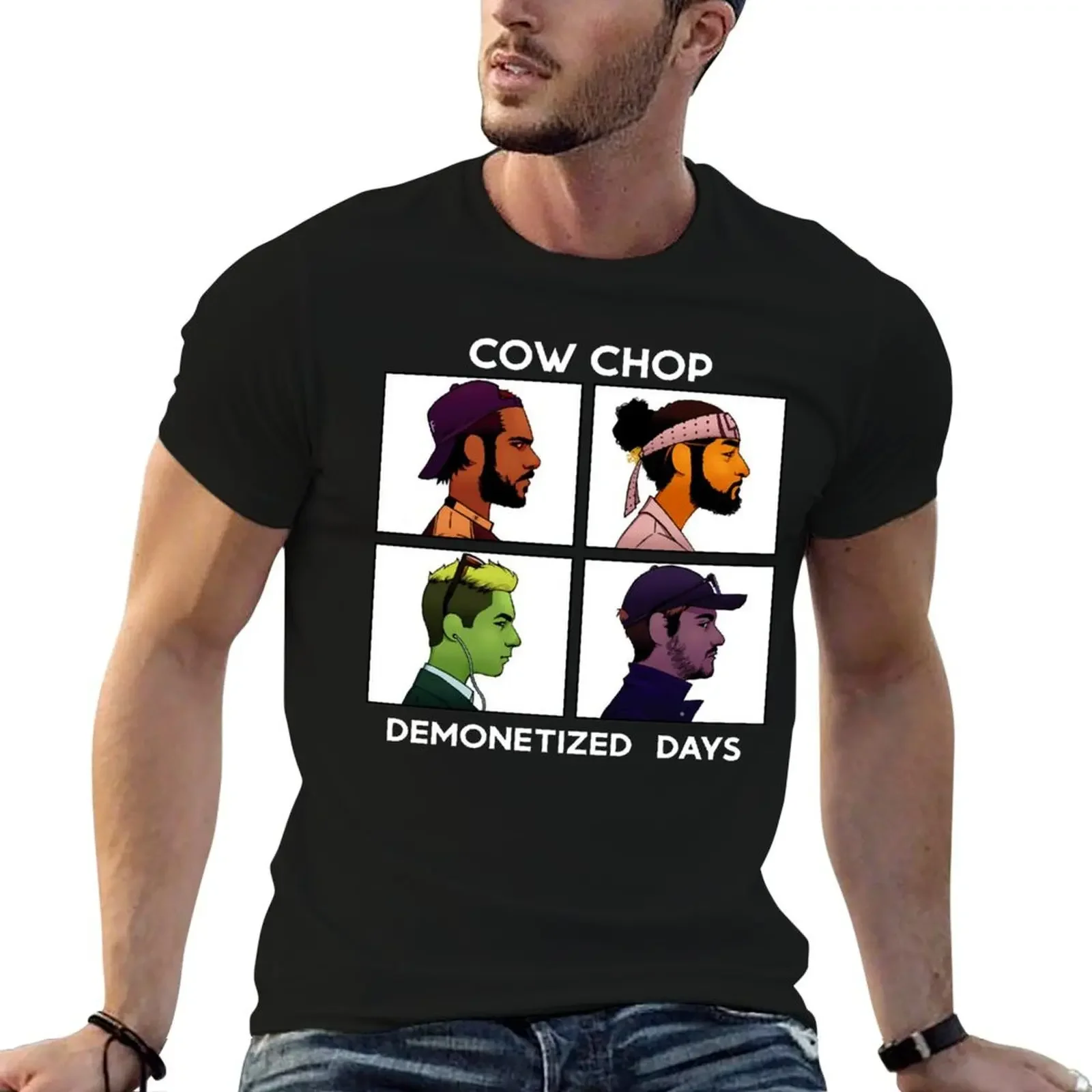 

Cow chop demonetized days classic t shirt T-Shirt funny shirt cotton anime tshirt tshirts for men