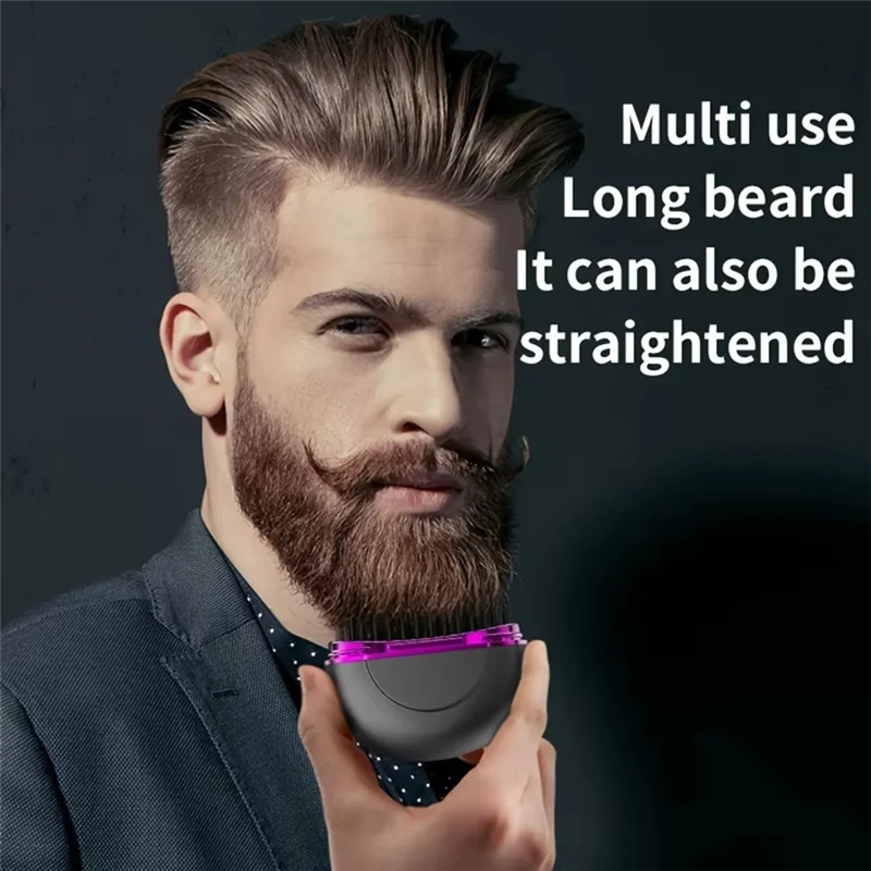 

A01F-Беспроводная перезаряжаемая портативная ионная щетка-выпрямитель для волос и бороды, мини-стайлер для волос