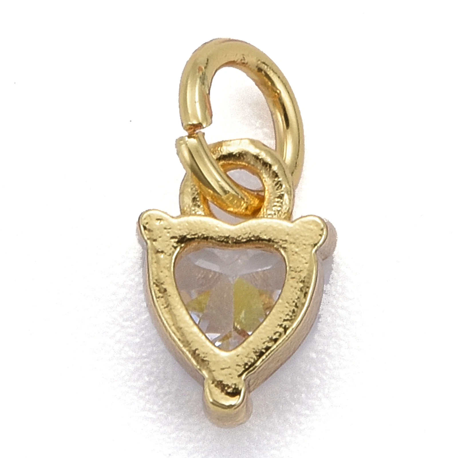 20pcs Brass Heart Charms Cubic Zirconia Pendant Real 18K Gold Plated For DIY Bracelet Necklace Jewelry Making Supplies 8x5x3.5mm image 2
