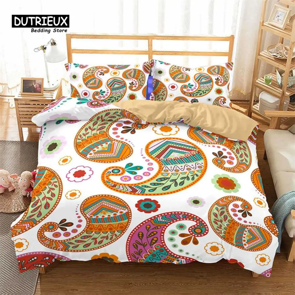 

Mandala Duvet Cover Bohemian 3D Floral Bedding Set Microfiber Geometric Flower Comforter Cover King For Kids Teen Bedroom Decor