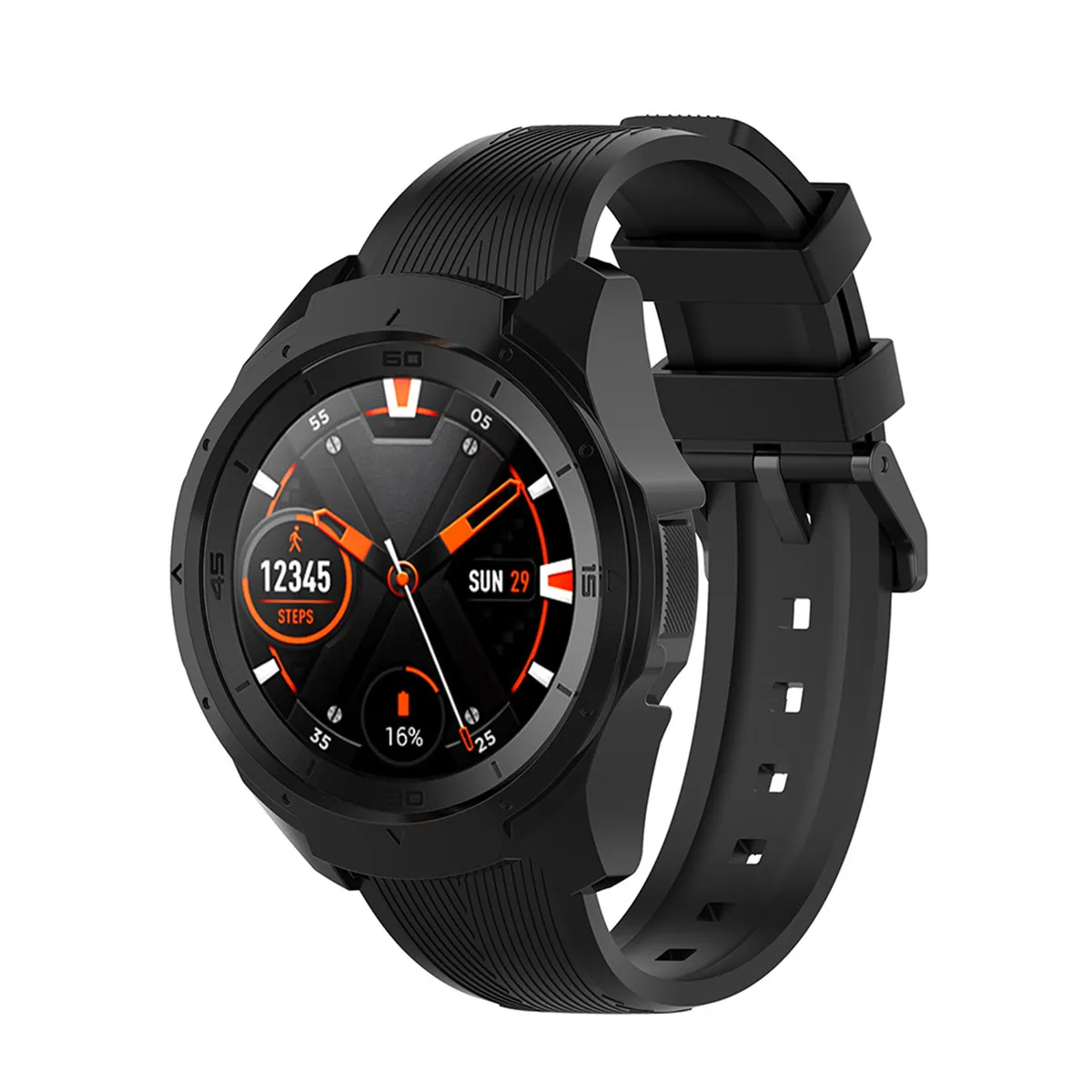 Smartwatch Protection Case Black Hard Pc Cover Slim Lightweight Hollowed Design Drop Resistance Precise Access Compatible