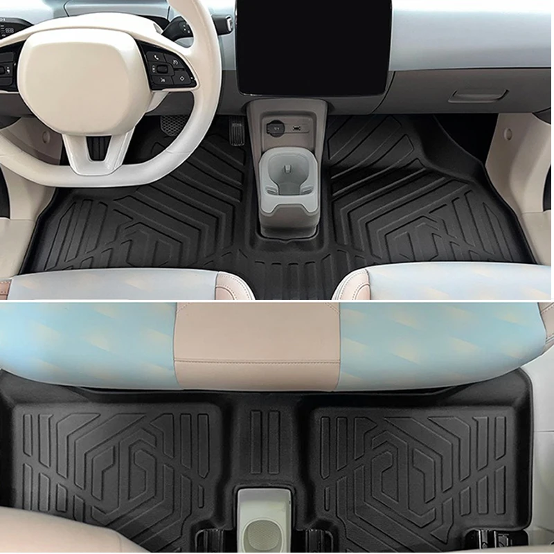 LHD Car Floor Mats For Leapmotor T03 2024-present Cargo Liners Waterproof Non-slip Trunk Mat Protector Foot Pads Car Carpets