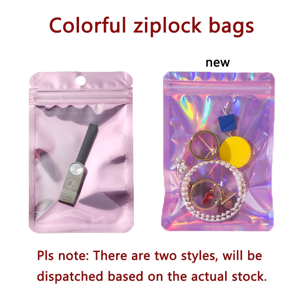 10/50/100 Pcs Bunte Transparente Top Feed Folie Zip-Lock Beutel Lebensmittel Beutel Mylar Aluminium Folie Beutel Tee beutel Lebensmittel Lagerung Tasche – Detail 2