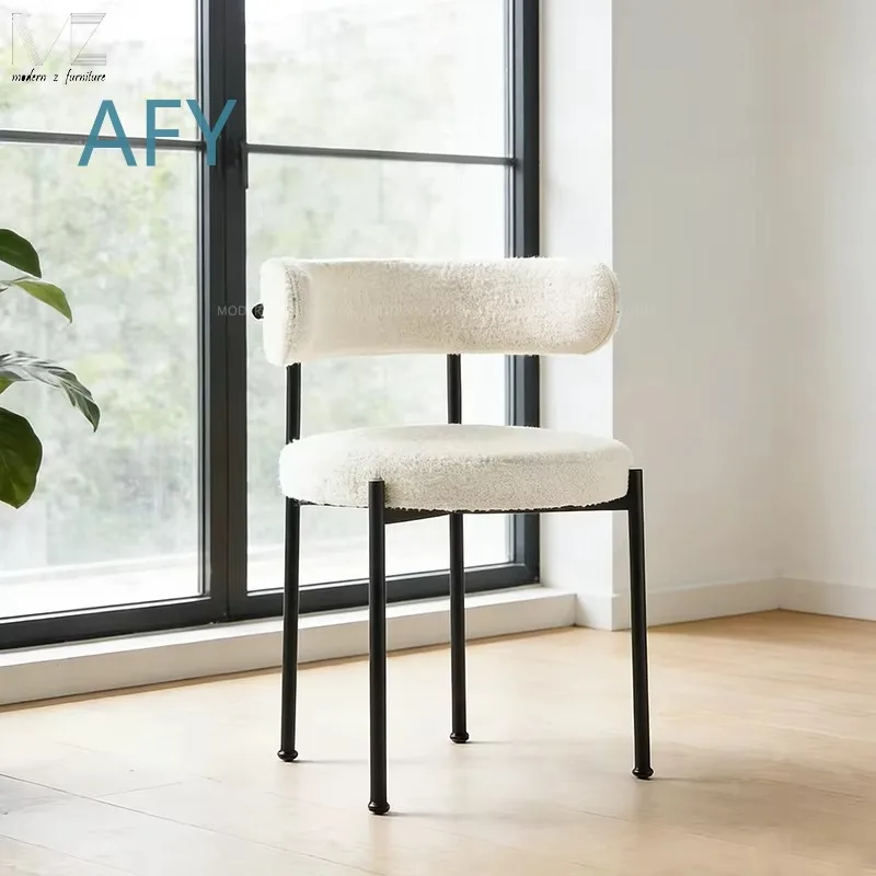 White Metal Legs Velvet Dining Chair for Restaurant Cafe Wedding Event Banquet Hall Home Office Decor Modern Upholstered Seat