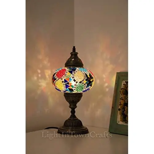 2021 Table LAMP English Tiffany Moroccan Mosaic Lantern Glass Night Art Decor Lamp Unique Wedding Gift Lampshade Customize Home