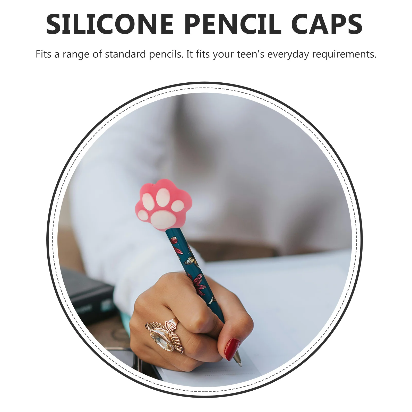 10 шт., розовые колпачки для карандашей в виде кошачьей лапы, силиконовые защитные приспособления для карандашей, предотвращающие ломкость для школьного офиса, офисных принадлежностей