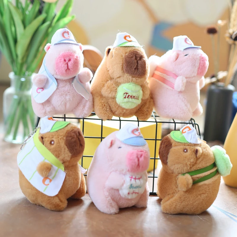 ตุ๊กตาน่ารัก Capibala จี้ Key CHAIN ตุ๊กตา Capybara ของเล่นตุ๊กตารถพวงกุญแจกระเป๋าจี้ Keyring เครื่องประดับของขวัญเด็ก