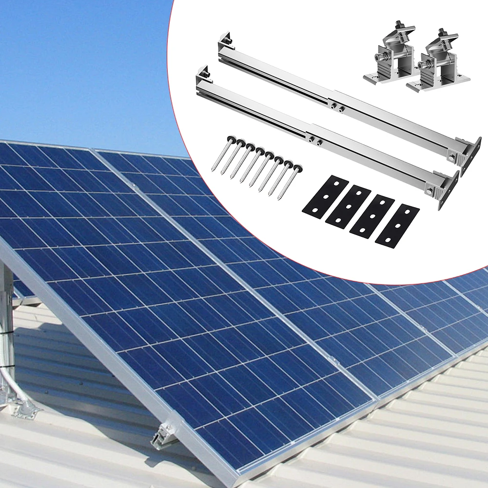 

Solar Holder End Clamp Kit Adjustable Solar Panel Tilt Bracket Aluminum Alloy Solar Panel Mounting Rack 15-30 Degrees