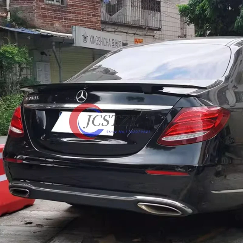 For Benz C-class W213 Spoiler 2015-2020 C180 200 260 300 C63 Real Carbon Fiber/ ABS Glossy Black Car Rear Trunk - view 3