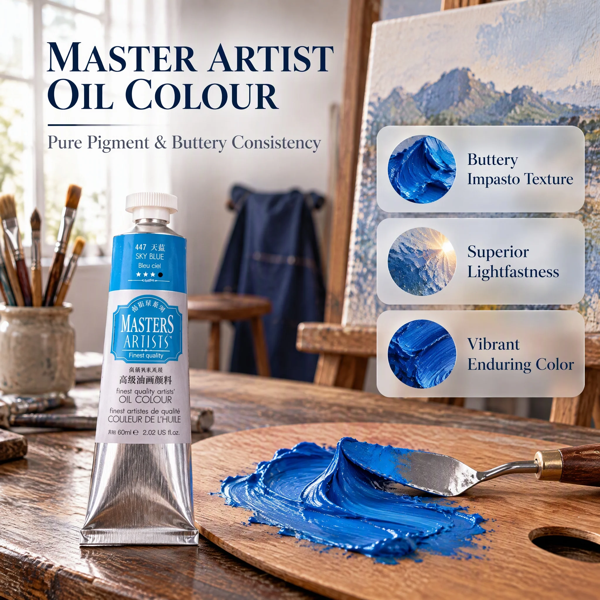 Marie's Oil Painting Pigments Artist-Grade Genuine 60ml Single Stick Art Creation Premium Color Series Professional Painting