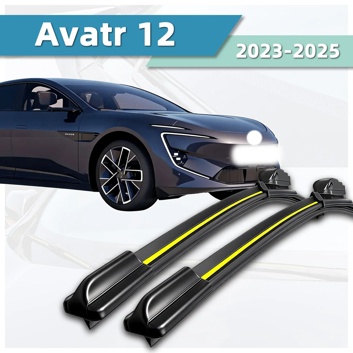 Passend für Changan Avatr 12 (2023-2025) Wischerblatt aus Naturkautschuk, geräuschlos, ohne Gestänge, für Windschutzscheiben, Frontscheibenwischer, Autozubehör