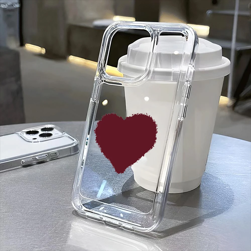 

love pattern transparent phone case,suitable for iPhone 16, 16Pro, 16Pro Max, 16Plus to 11, 12, 13, 14, 15 series
