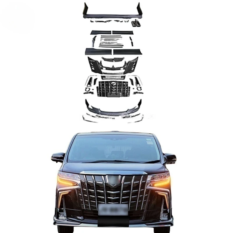 Automotive Part For TOYOTA Alphard upgrade SC Car bumper car Grill Modellista Front lip Side skirt door panel Diffuser tips