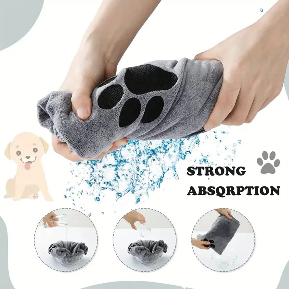 Microfiber Bath Tow Embroidered Super Soft Absorbent Quick Thick Dog Cat Blanet For Dogs Batoe Grooming Splies