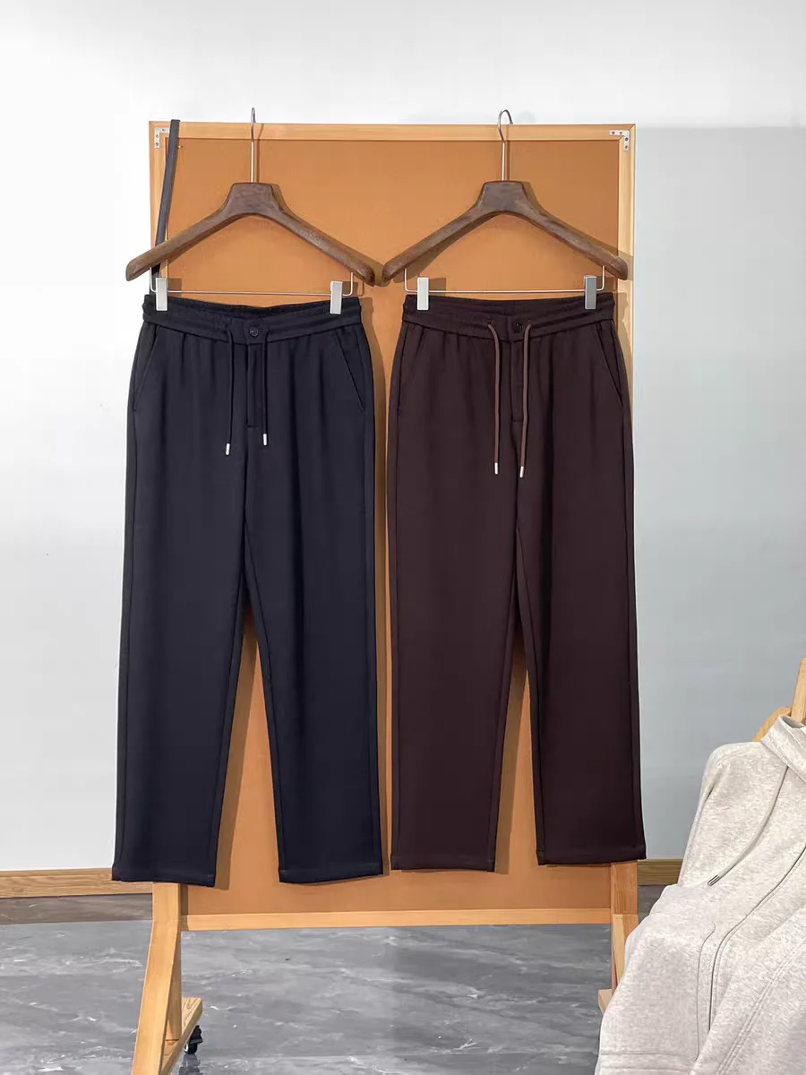 

Осень-зима мужские повседневные брюки роскошные деловые модные шерстяные брюки с эластичной резинкой на талии прямые длинные брюки