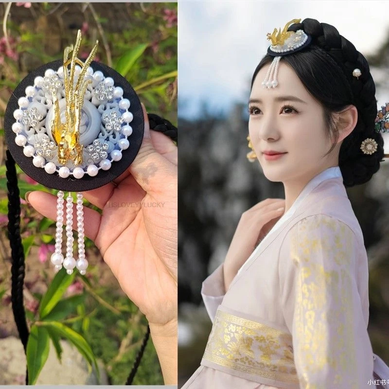 

Korea Hanbok Girls Korean Court Hair Hoop Stage Performance Hairbands Women Korea Traditional Cosplay Retro Hair Accessories