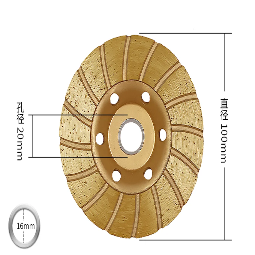 Custo Venda de 1PC Home Deco Qualidade 100mm * 20/16mm * 5mm Disco de Moagem Fortalecido para Pedra Moagem Mármore/Granito/Concreto