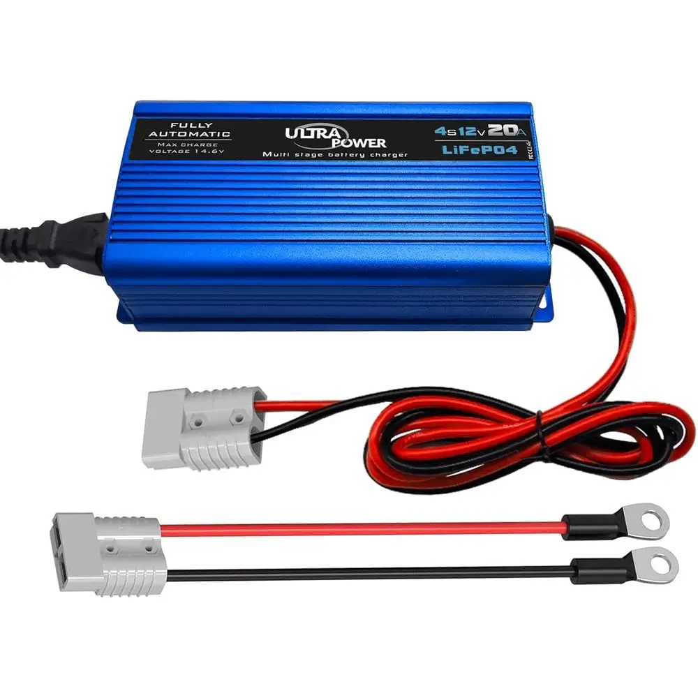 

Зарядное устройство LiFePO4, 14,6 В, 0–20 А, автоматическое зарядное устройство для литиевых батарей 12 В, быстрое зарядное устройство переменного и постоянного тока с Anderson Connecto