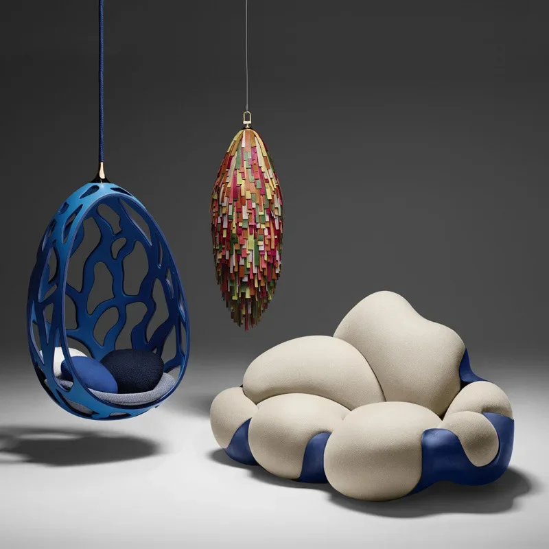 Fabric cloud  designer special-shaped living room  light luxury small apartment living room