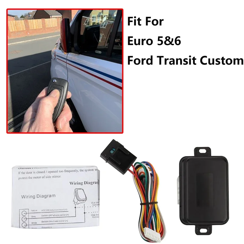 For Ford Transit Custom Automatic Folding Mirror on Lock / Unlock Loom Kit Car Accessories