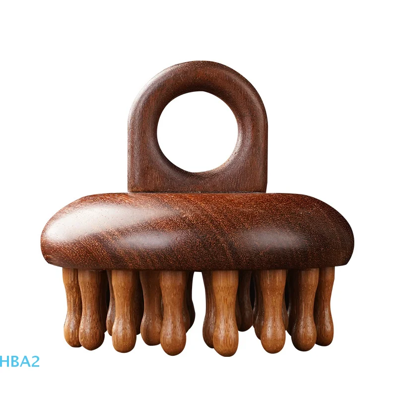 【H】Multi-Functional Massage Comb Massage Tools Portable Circular Tooth Guasha Combs Wood Therapy Scalp Head Massager With Ring