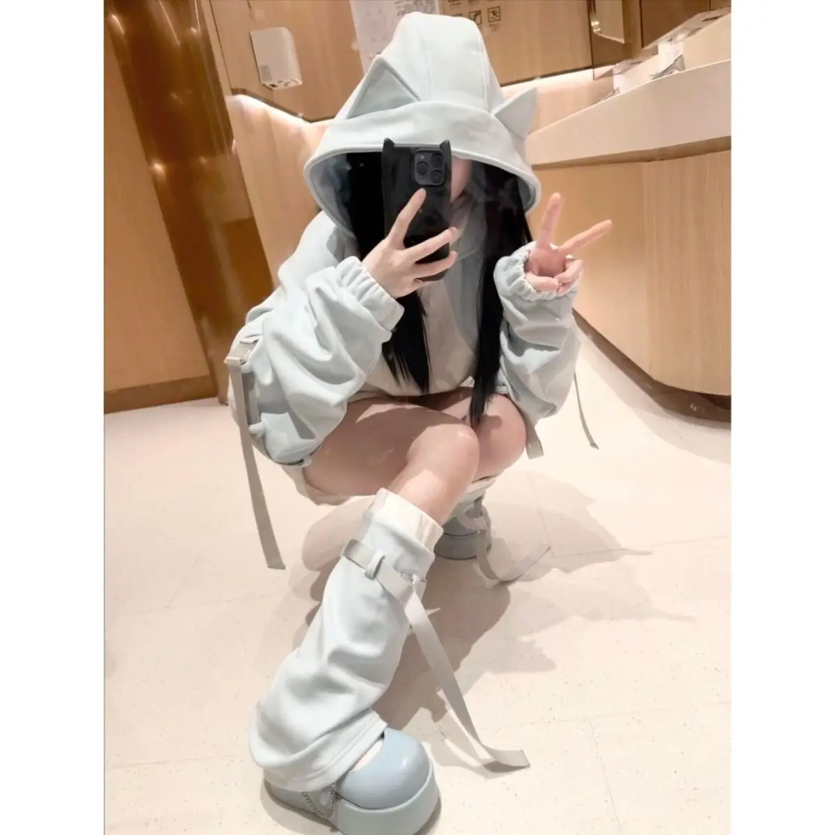 Japanischen Stil Y2K Mode Mantel Frauen Hoodie Harajuku Streetwear Sweatshirt Kawaii Kleidung Übergroße Hoodies Chic