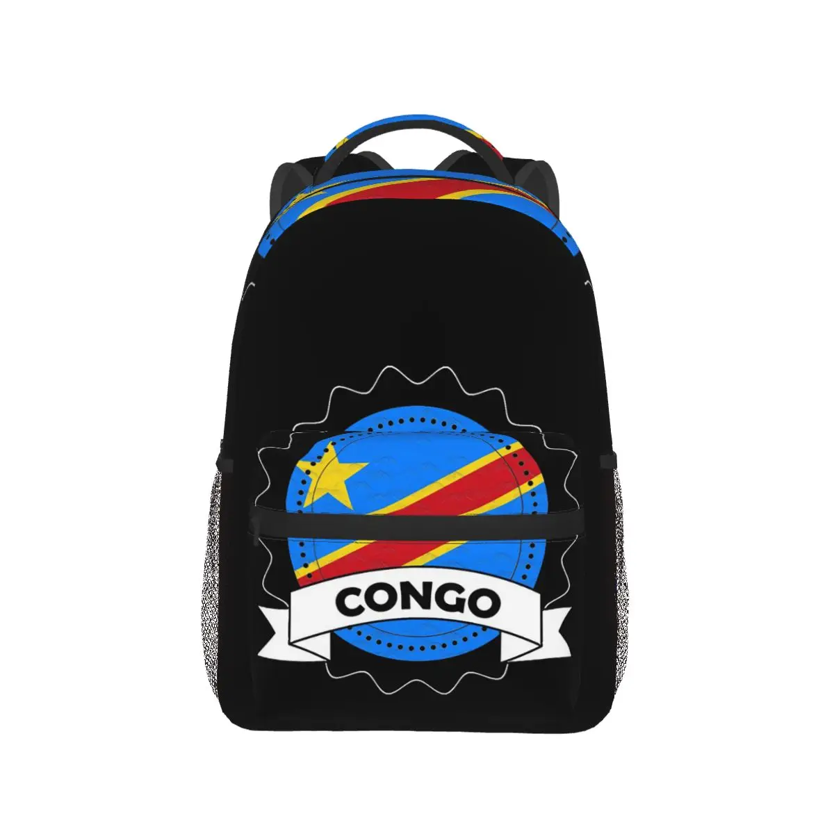 

Flag Of Congo Kinshasa Flag Of Zaire Backpack Hot Sale Daypack Large Capacity BookBag School Bag Shoulder Bags for Men Women