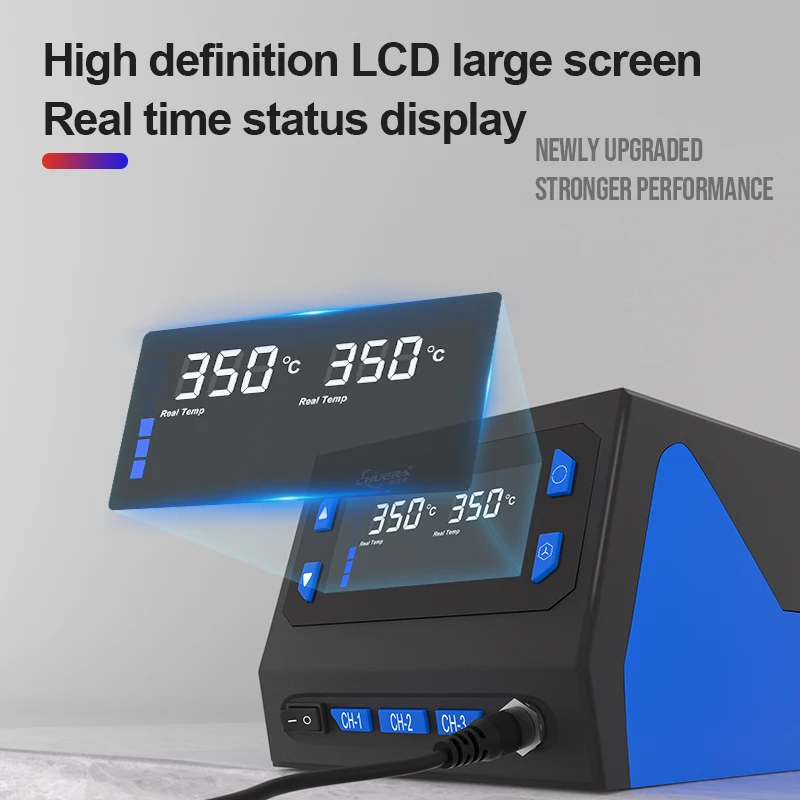 Chuera 989D 70W Soldering Iron Mini Size Dual Temperature Display Memory Function Automatic Sleep New Model Soldering Station