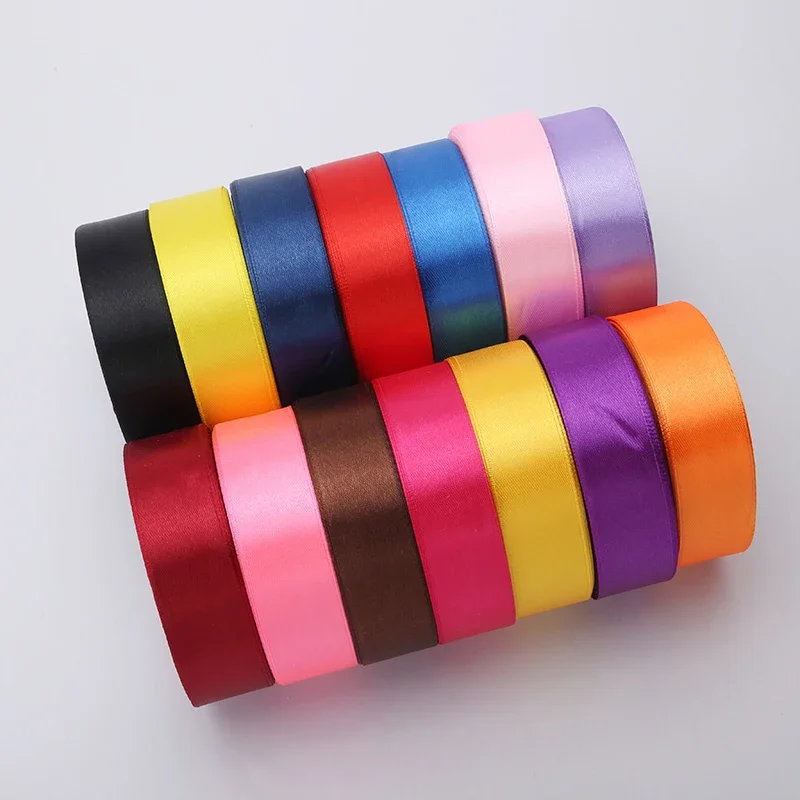 6/10/15/20/25/40/50mm Satin Ribbons DIY Artificial Crafts Wedding Party Supplies Handicraft Sewing Accessories Material 22meters