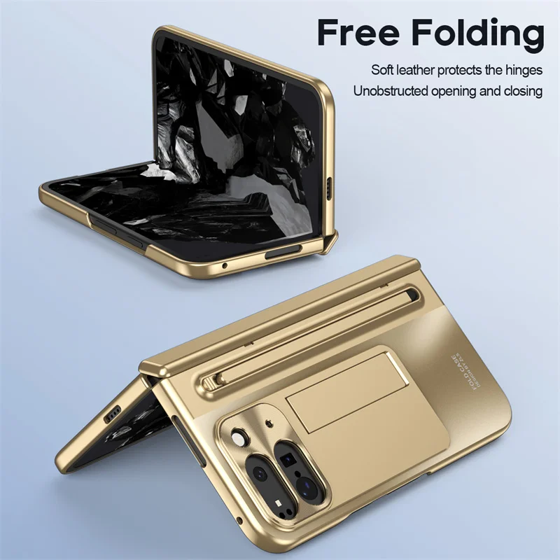 For Google Pixel 9 10 Pro Fold 2 Phone Case With Hinge Touch Pen Tempered Glass Film Stand Shockproof 360° Full Protective Cover
